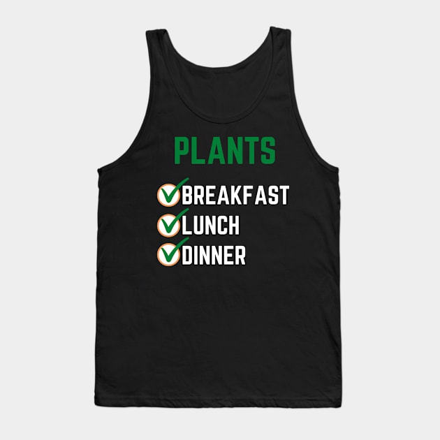 Vegan Plants For Breakfast Lunch And Dinner Checklist Tank Top by VEN Apparel